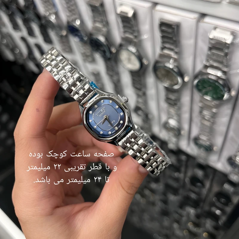 ساعت مچی عقربهای کوارتز زنانه مدل مینیمال لوکس کلاسیک بند فول استیل قفل مخفی کد CZ003 - Image 3
