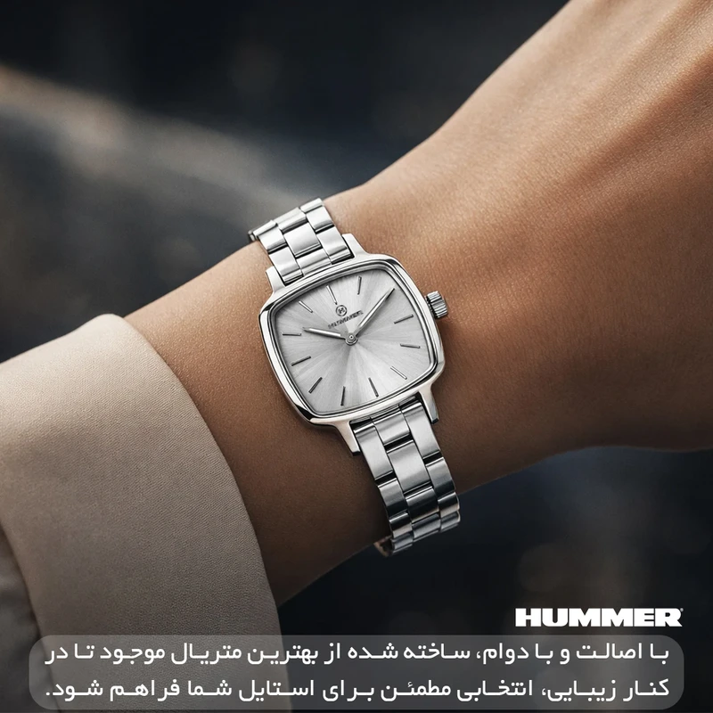 ساعت مچی عقربهای کوارتز زنانه هامر مدل موتور ژاپن قفل مخفی کد 815L-C1 - Image 5