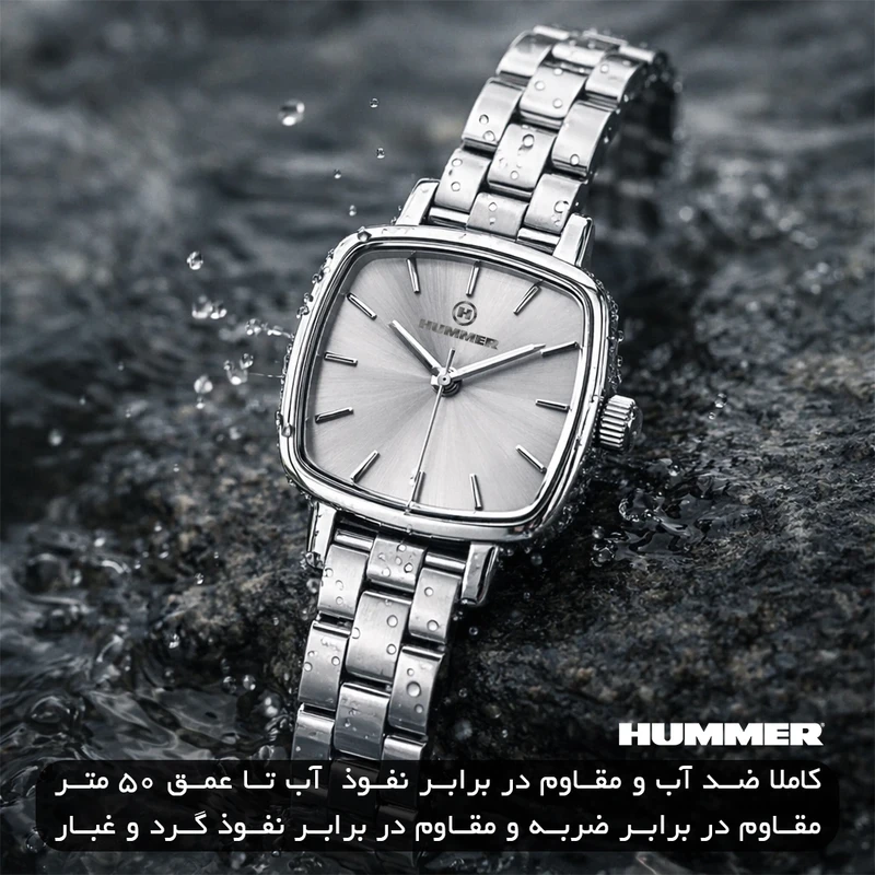 ساعت مچی عقربهای کوارتز زنانه هامر مدل موتور ژاپن قفل مخفی کد 815L-C1 - Image 6
