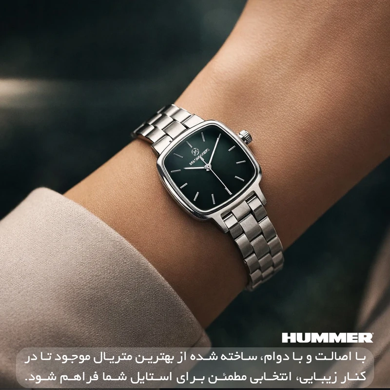 ساعت مچی عقربهای کوارتز زنانه هامر مدل موتور ژاپن قفل مخفی کد 815L-C2 - Image 5