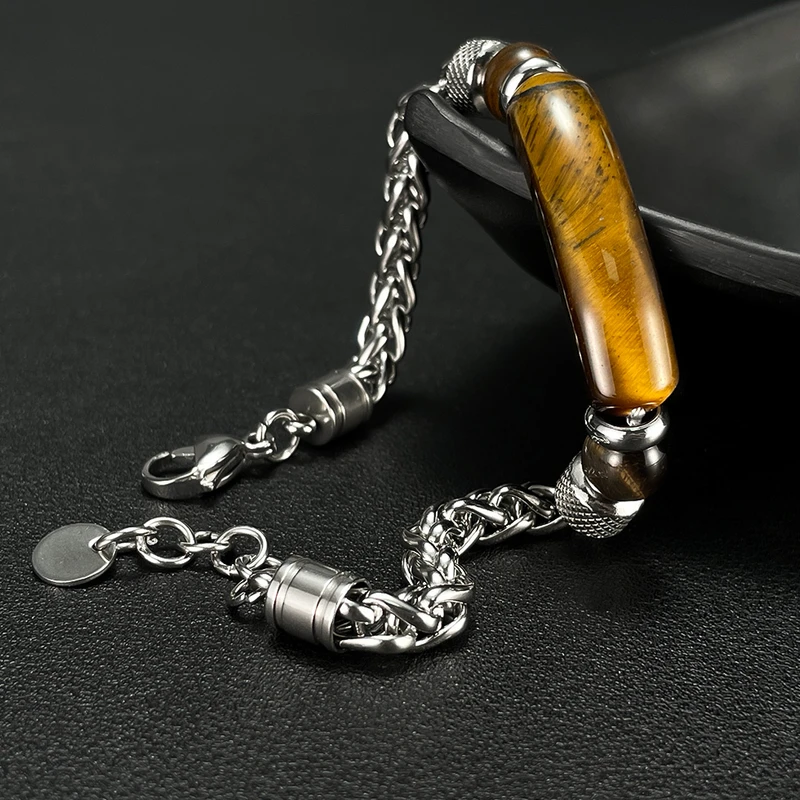 دستبند مردانه گالری گوهرسنگ مدل سنگی کد GS1476 - Image 11