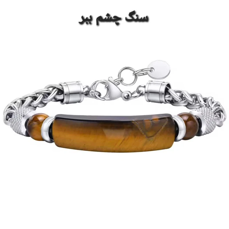 دستبند مردانه گالری گوهرسنگ مدل سنگی کد GS1476 - Image 15