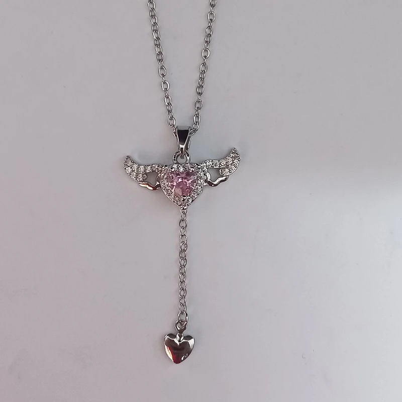 گردنبند زنانه مدل قلب و بال متحرک کد02 - Image 2