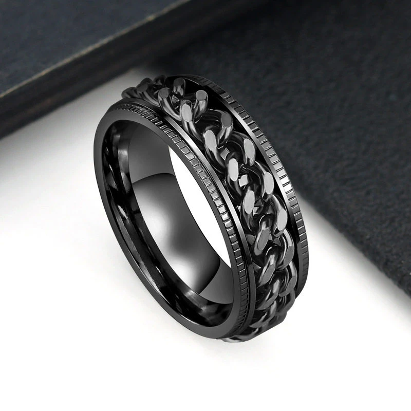 انگشتر مدل زنجیر چرخان 12131 - Image 3
