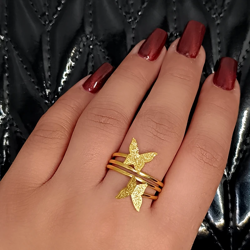 انگشتر زنانه طرح پروانه کد RKH_1675 - Image 3