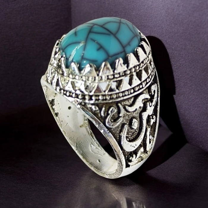 انگشتر مردانه مدل سنگ فیروزه کد 63500 - Image 7